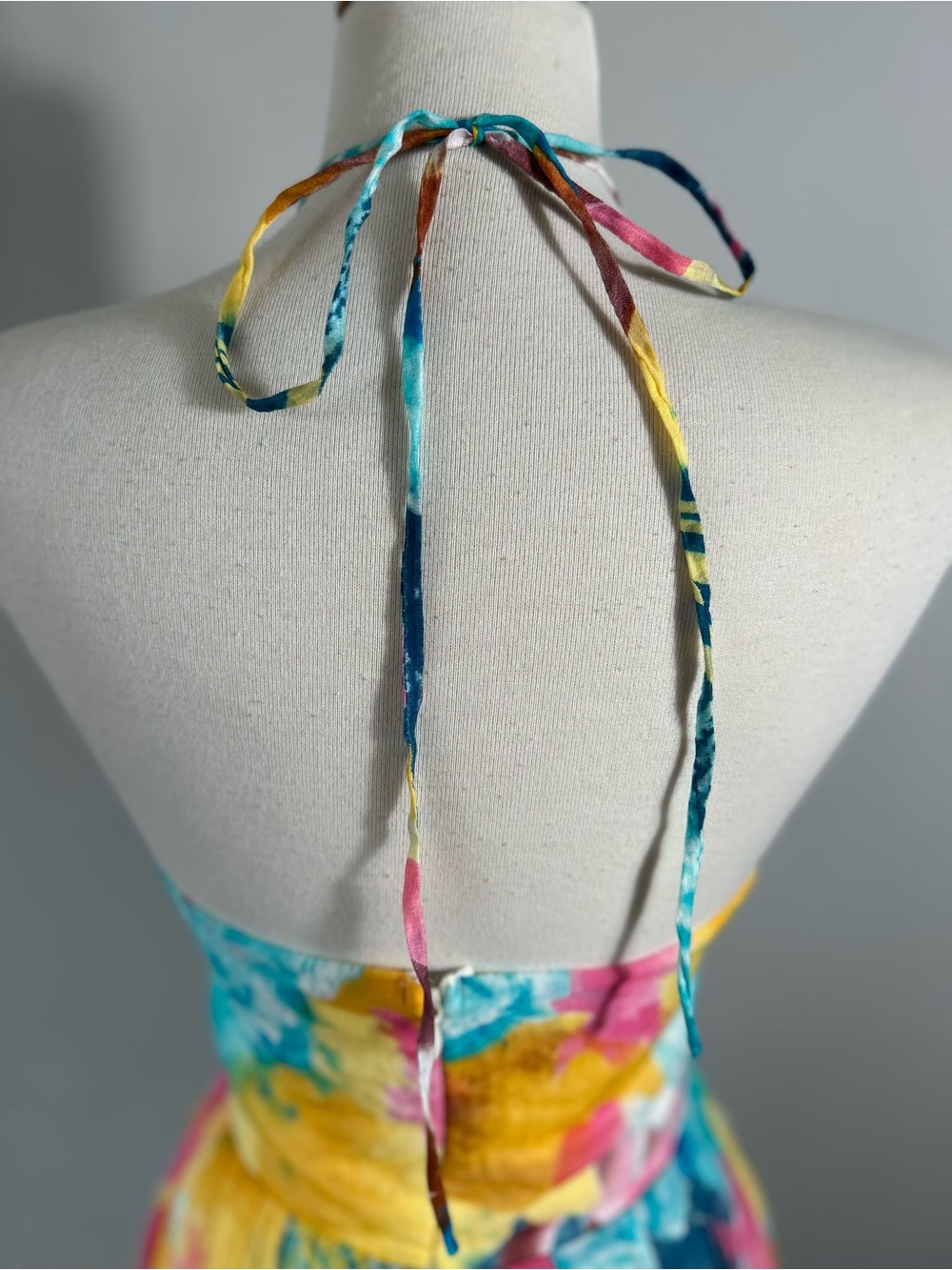 Lulus Floral Halter Maxi Dress Size M Multi-Color Cut-Out Backless Boho Summer - Picture 4 of 7